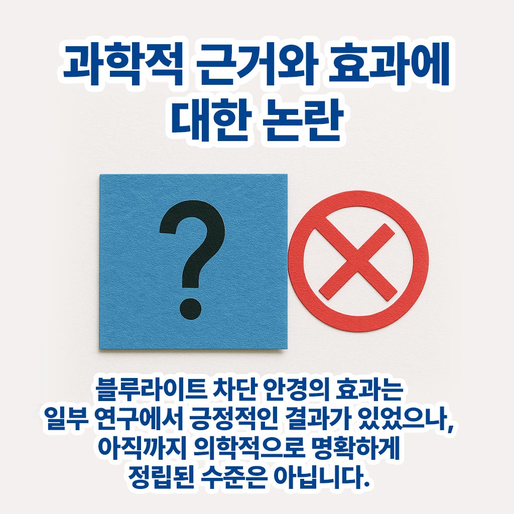 블루 라이트 차단 안경 과학적 근거와 효과에 대한 논란 인포그래픽