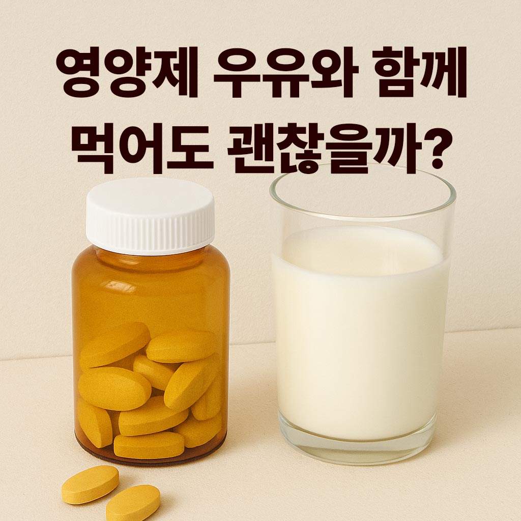 영양제 우유랑 함께 먹어도 될까 이미지