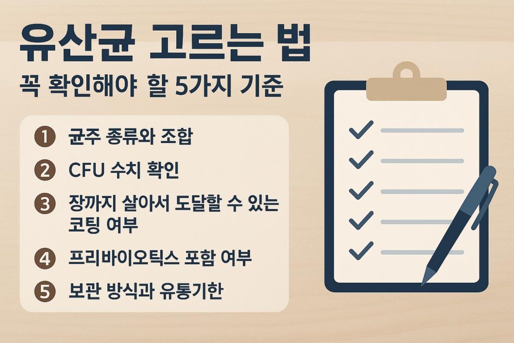 유산균 고르는 법 인포그래픽