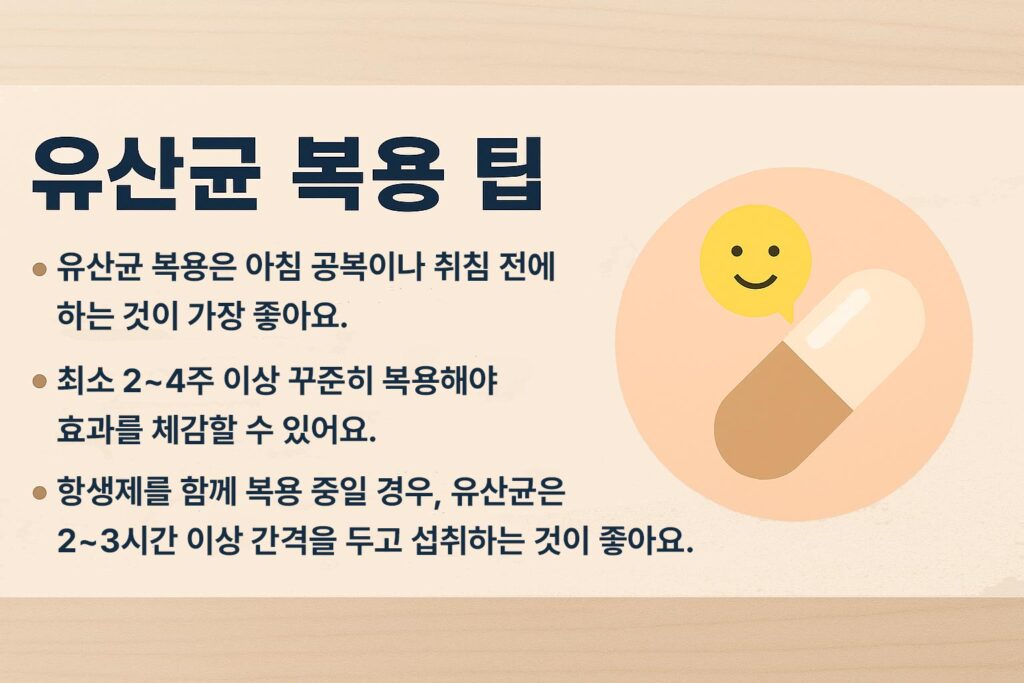 유산균 복용 팁 인포그래픽