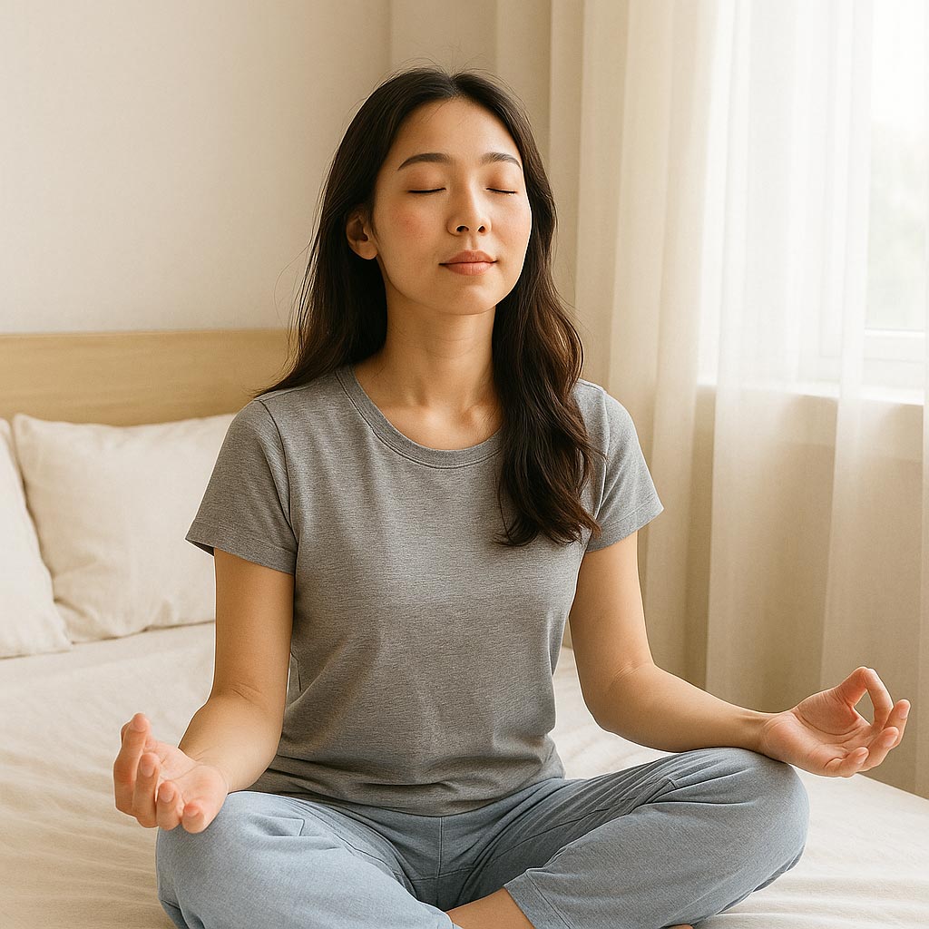 명상하는 여자 이미지