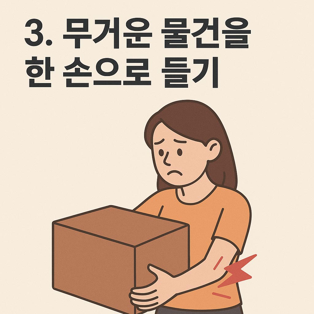 무거운 물건을 한 손으로 들기