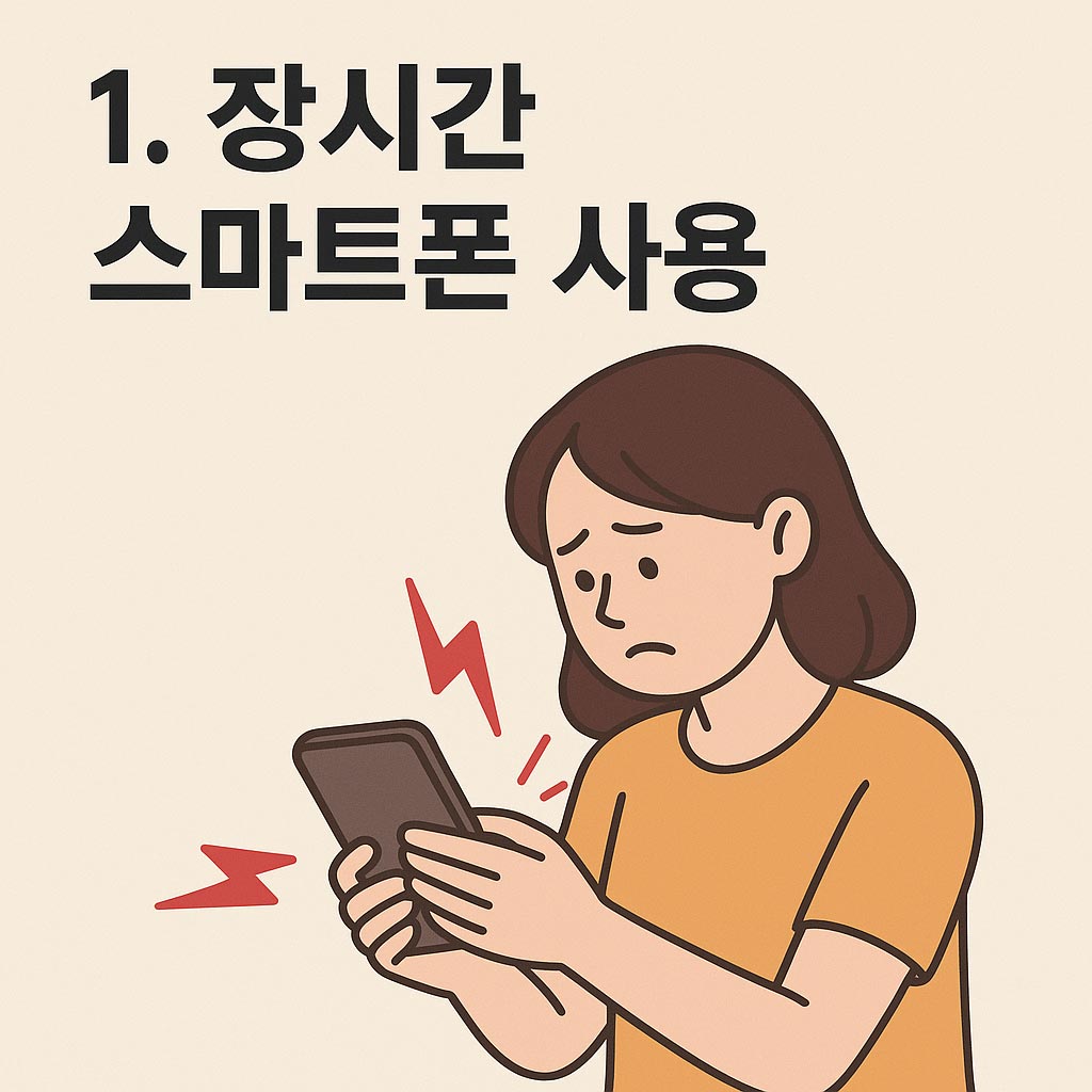장시간 스마트폰 사용