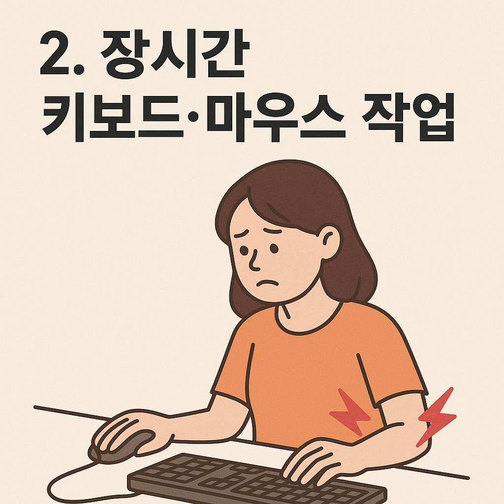 장시간 키보드 마우스 작업
