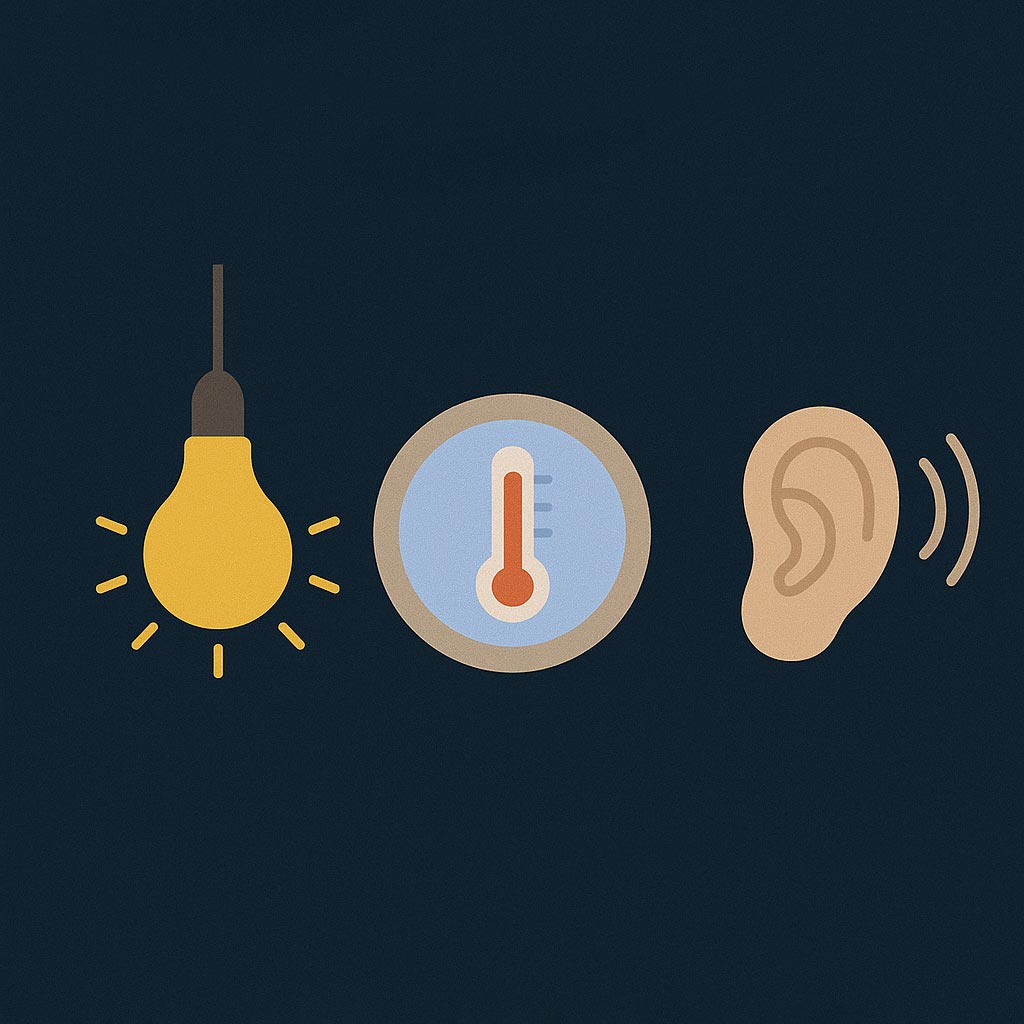 빛·온도·소음 관리