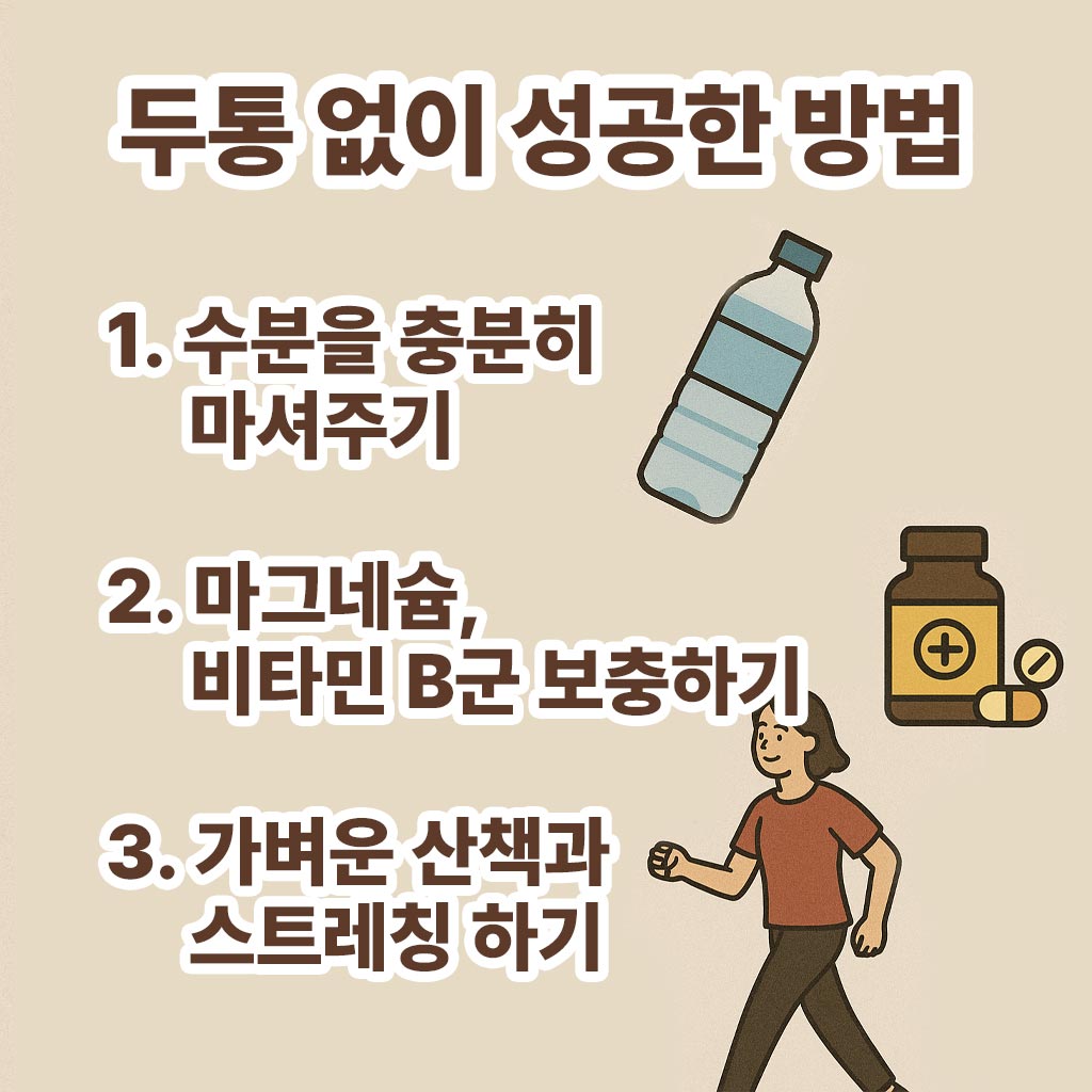 두통 없이 성공한 방법