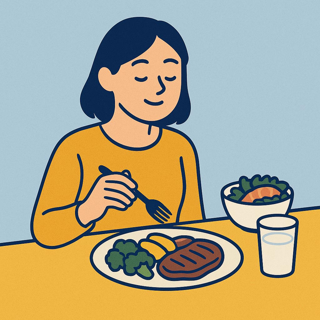 저녁 식사 때 만족감 만들기