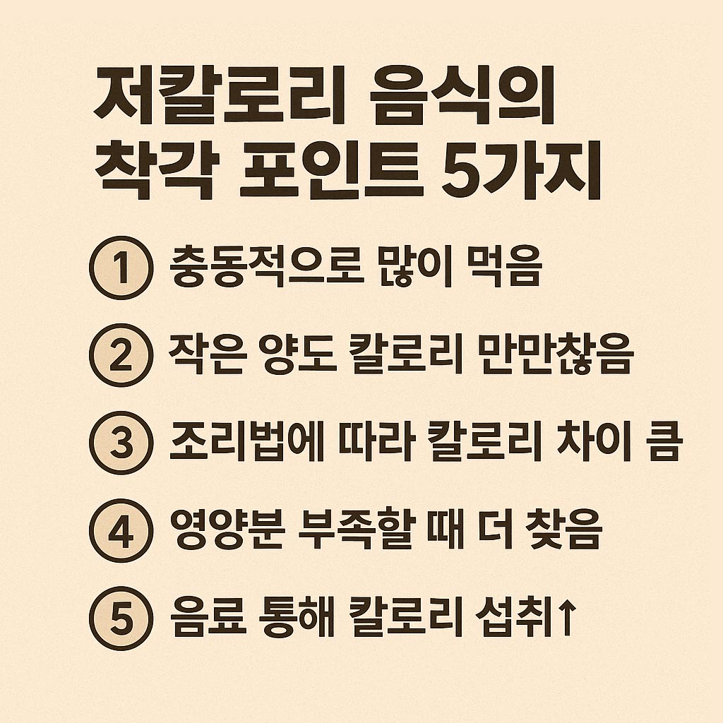 저칼로리 음식 착각 포인트