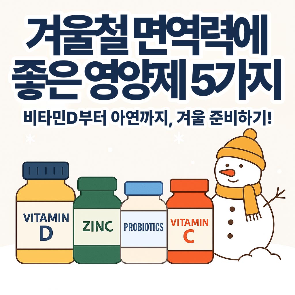❄️ 겨울철 면역력 높이는 영양제 TOP5 — 비타민D부터 아연까지